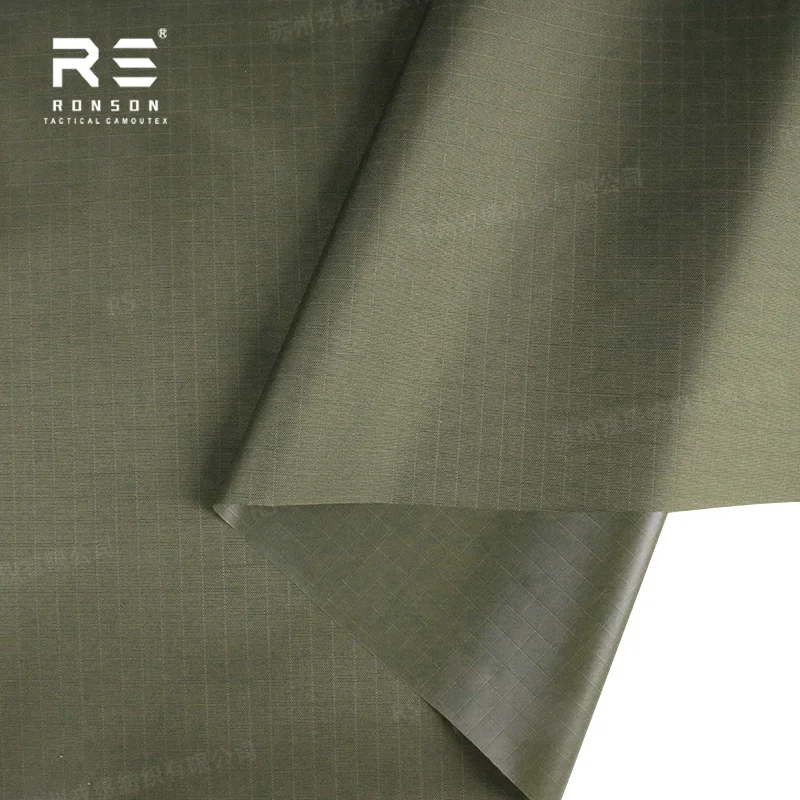 

210T Nylon Ripstop for 1#BK OLIVE GREEN Waterproof 1000MM PU Coated for Outdoor Tents and Raincoat Umbrella Poncho Near-infrared