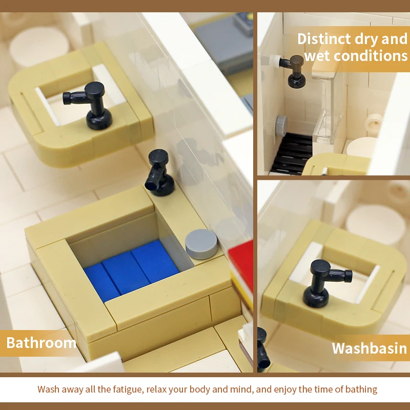 MOC منزل ألعاب مكعبات البناء مجموعات أثاث صغير كتل اللعب لتقوم بها بنفسك الطوب لعب للأطفال هدايا عيد ميلاد ديكور المنزل #4