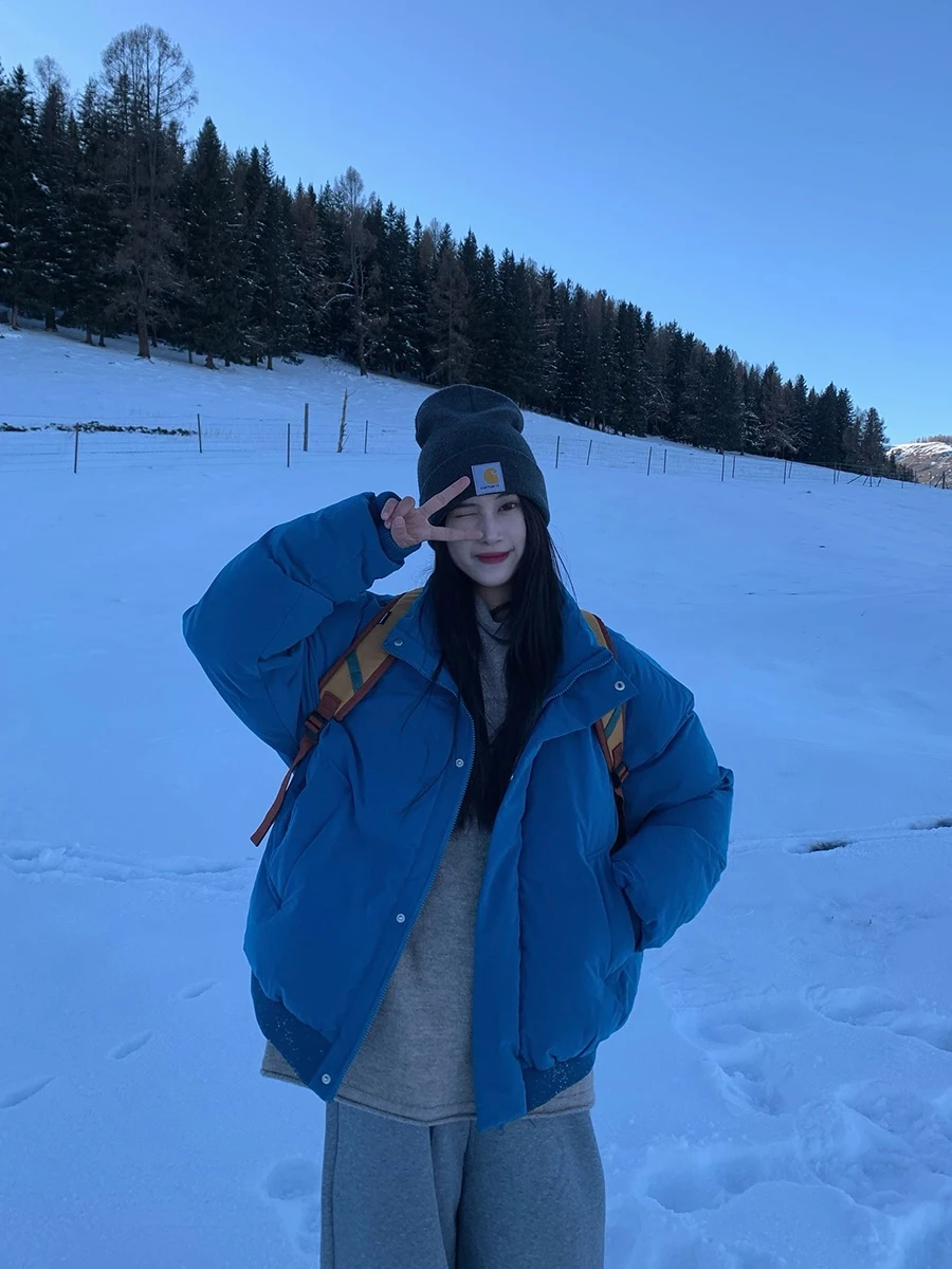 

Зимнее хлопковое джето в стиле ретро, американское женское свободное повседневное пальто с воротником-стойкой, модный бренд для пар