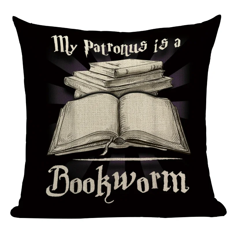 Polyester Letter Books Animals Cat Decorative Pillows Cushion Cover for Sofa Hone Living Room Decoration Pillow Cover