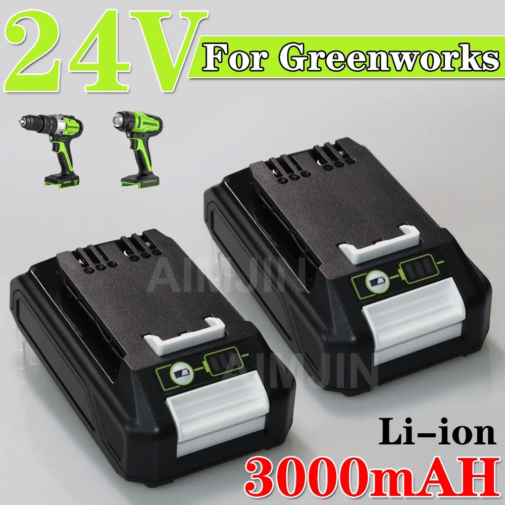 24V 3000mAh Lithium-ion Battery for Greenworks 24V Power Tools 29842 29852 29322 20362 MO24B410 MO48L4211