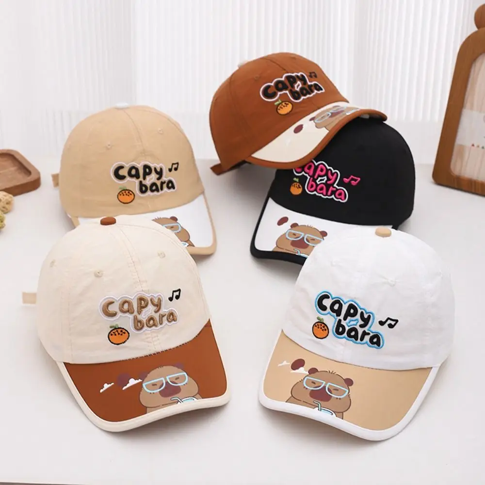 

Comfortable Kawaii Capybara Baseball Hat Anti-UV Cartoon Kids Summer Sunhat Sunshade Fishmen Hat Children's Peaked Cap Travel