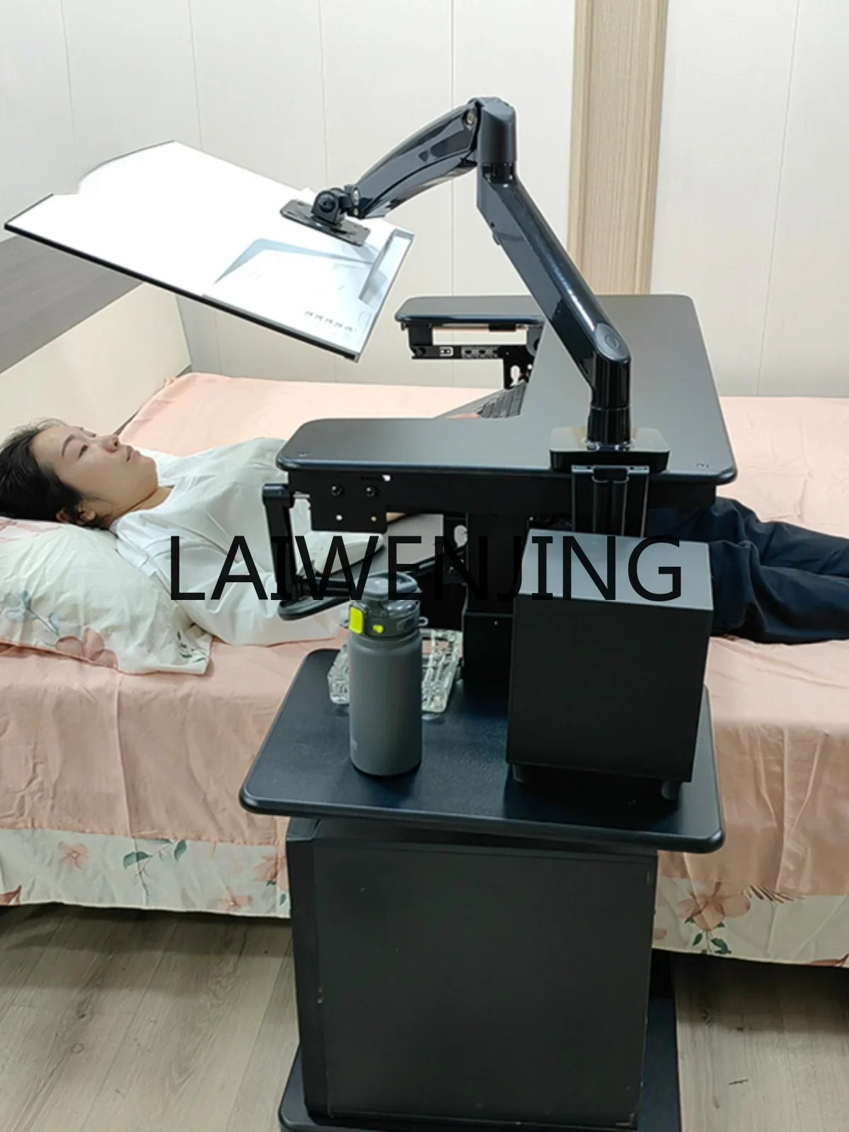Laptop Desktop Computer Desk Bedside Lifting Lazy Table Cockpit Suspension Bracket