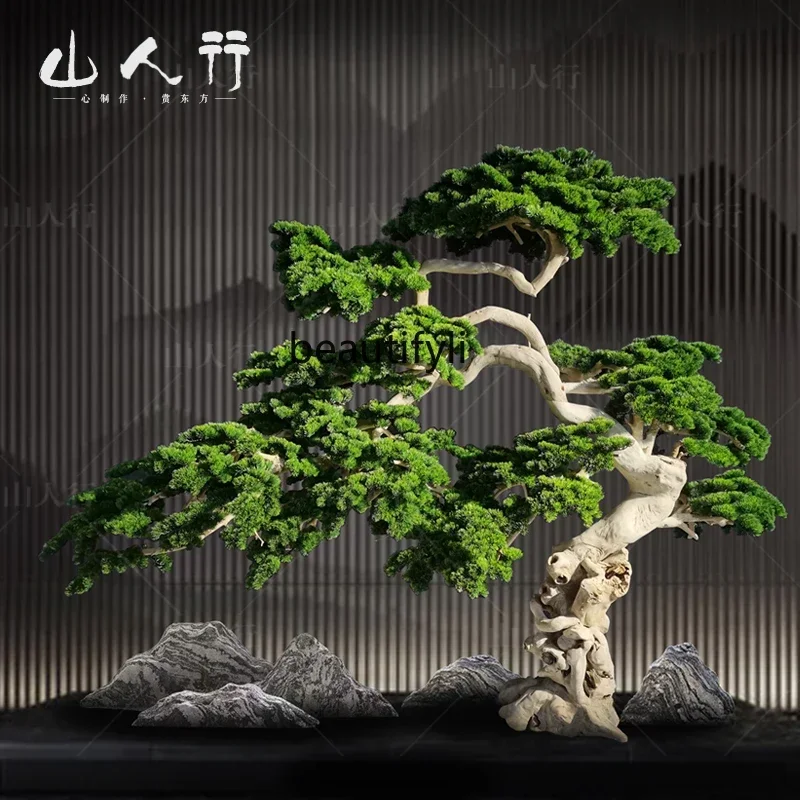 Welcome pine simulated tree fake tree Luo Hansong landscape ornament hotel lobby landscaping decoration