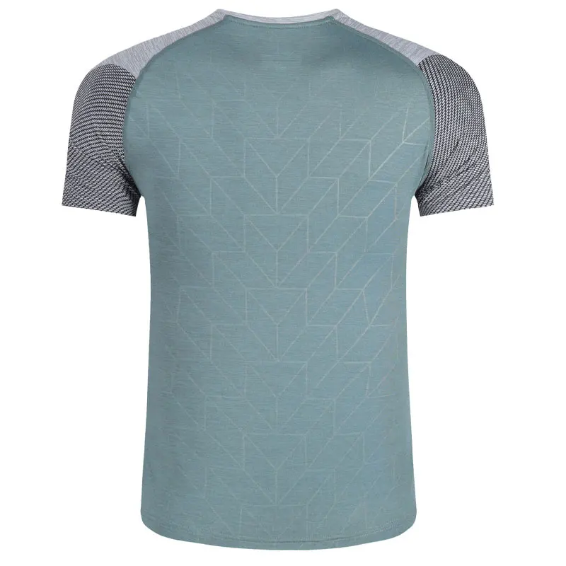 Mens Sport Tee Bodybuilding Gym Running Jogging Short Sleeves Fashion Patchwork Print Breathable Quick Drying Workout Shirts