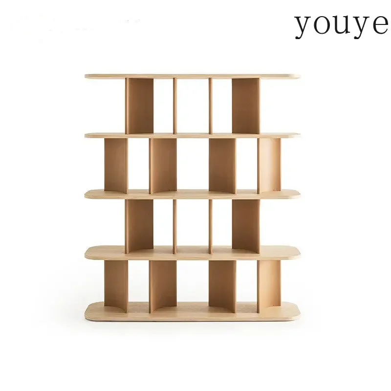 X3 Italian Minimalist Living Room Study Floor-to-ceiling Bookshelf Storage Against The Wall Multi-layer Storage Display Cabinet