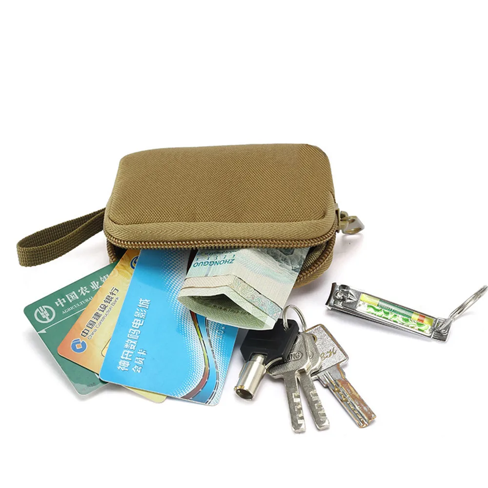 Tactical Edc Pouch Men Coin Purses Oxford Key Wallet Holder Military Army Keychain Zipper Pocket Portable Small Bag For Outdoor