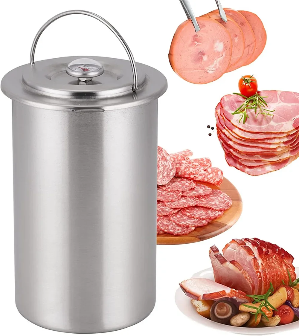 

Round Stainless Steel Ham Press Maker Machine for Making Healthy Homemade Deli Meat Sandwich Seafood Meat Poultry Patty Gourmet