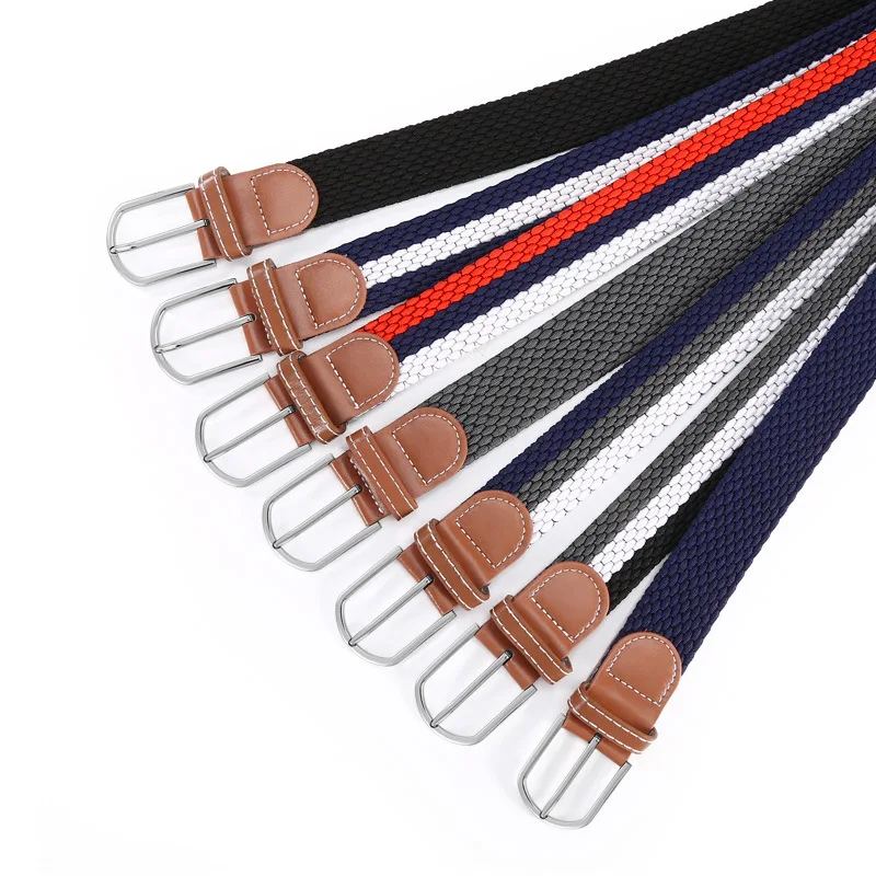 

Fashion Woven Canvas Belt for Men and Women Casual Elastic Needle Buckle Belt Men Decorative Belt for Jeans Casual Pants