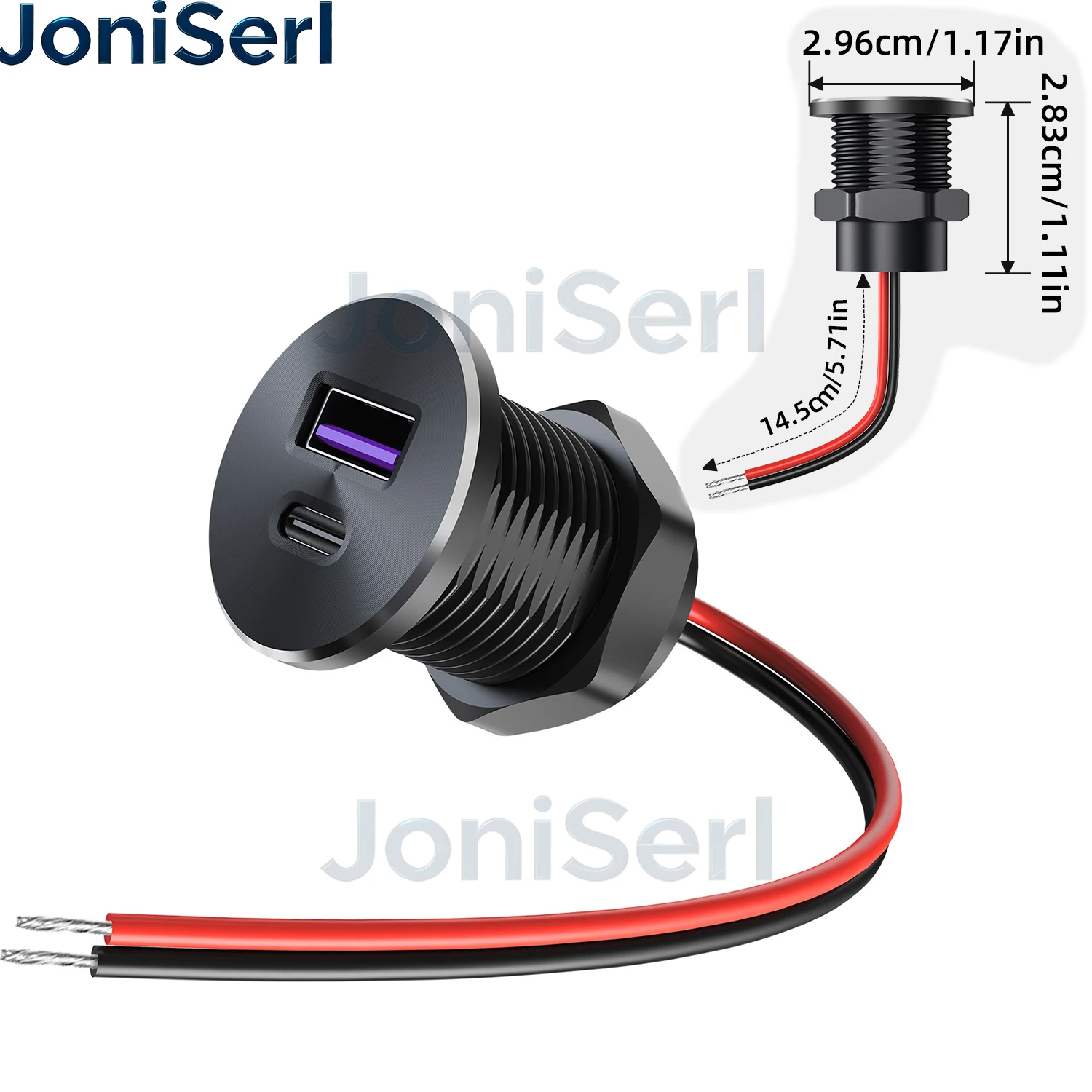 carregador-de-carro-em-aluminio-com-tomada-usb-de-12-v-com-portas-pd30w-e-qc-18w-e-soquete-de-carregamento-pre-cablado-de-22-mm-de-diametro-para-instalacao-embutida