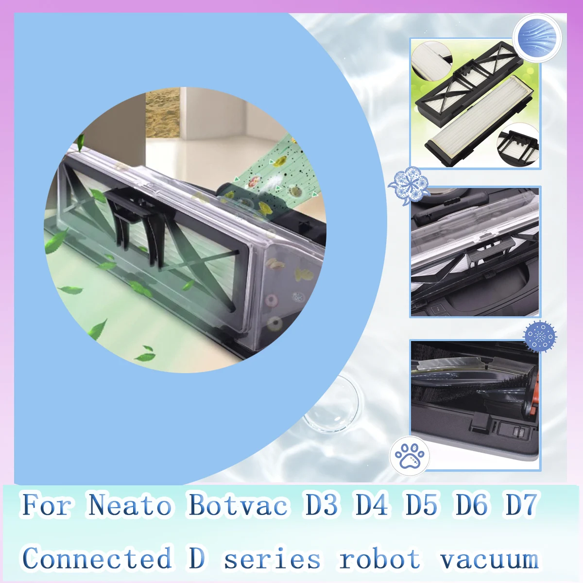 Replacement parts roller main brush Filter For Neato Botvac D3 D4 D5 D6 D7 D75 D80 D85 Connected D series robot vacuum cleaner