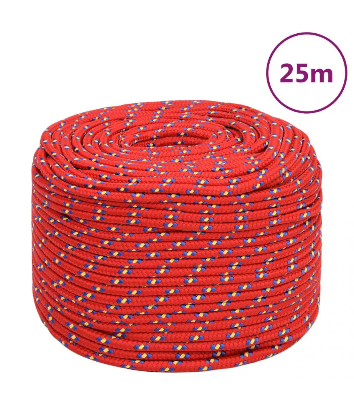 Metal ropes and ropes red polypropylene boat rope 8 mm 25 m