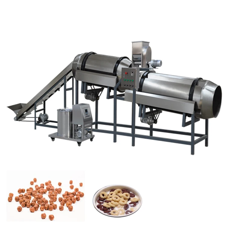 professional Small Investment Food Flavoring system chocolate puff snack processing line corn puff machine