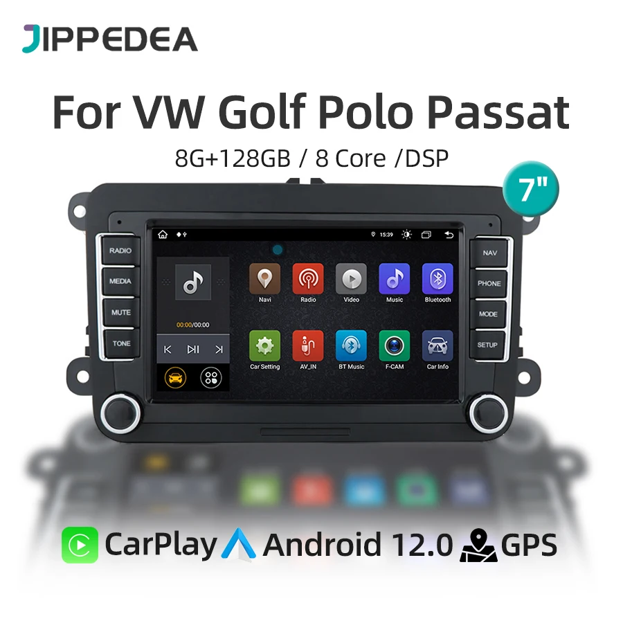 Android 12 Car Multimedia Player CarPlay GPS Navigation 4G WiFi Stereo Radio For VW SCIROCCO Golf Polo PASSAT CC Touran Jetta