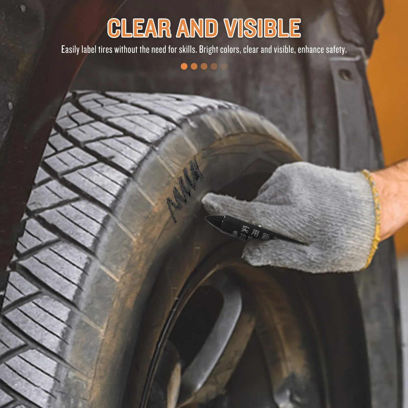 

6Pcs Car Tire Marking Pens Wax Marker Pens Durable Weather Resistant Easy to Use for Tire Identification Wax Marker