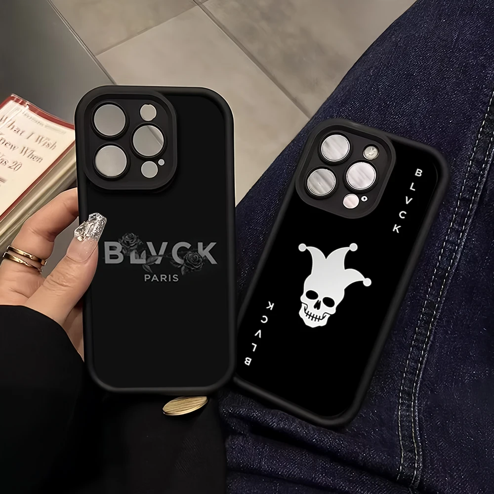 Fashion B-Blvck Luxury Evil Cool Bear For iPhone 16 15 14 13 12 11 Pro MAX Plus Lens Protective Soft Back Cover