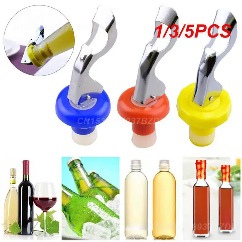 1/3/5PCS Stainless Champagne Stopper Wine Stopper Sparkling Wine Bottle Plug Sealer Convenient Stopper For Bottle Bar