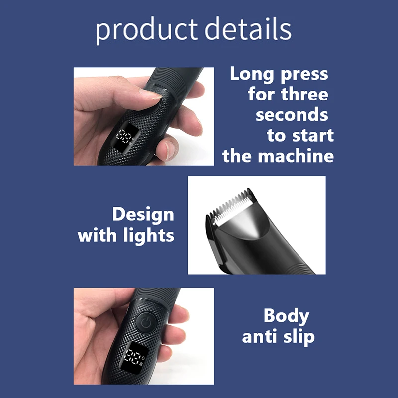 Kemei ล้างทำความสะอาดได้ขาหนีบ Body Trimmer สำหรับผู้ชายผู้หญิงไฟฟ้าขนหนวด Trimmer ชาร์จ Pubic Ball เครื่องโกนหนวด Body Groomer