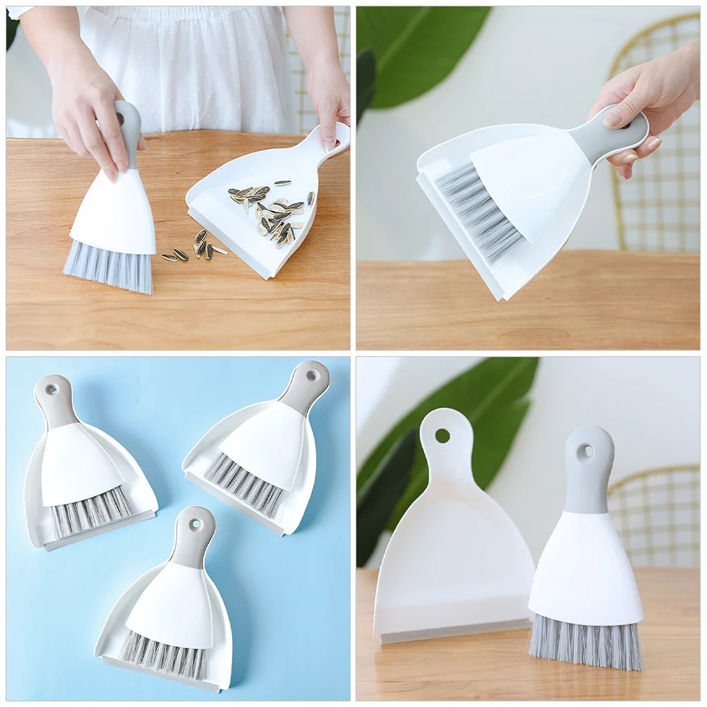 

1Set Mini Broom and Dustpan Set for Desktop Home Office Tabletop Desk Bookshelf Multi-Function Durable Ergonomic Handle Compact