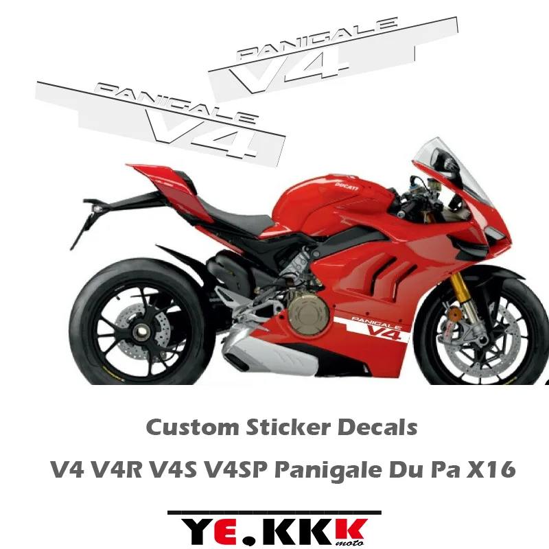 

For Ducati Panigale V4 V4S V4R V4SP Lower Fairing Custom Sticker Decals Cutout Red Black Hip Carene Du Pa X16