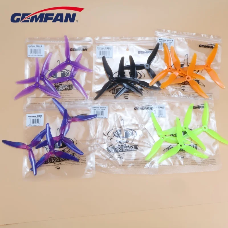 

2 pairs/4 pcs Gemfan 51433 5inch 3 blade/ tri-blade Propeller Props CW CCW Brushless motor FPV Propeller for FPV Racing drone