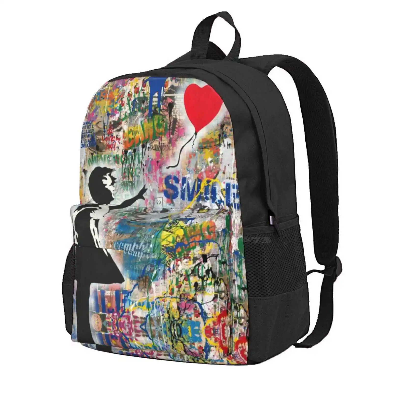 Balloon Girl Street Art Mashup Hot Sale Schoolbag Backpack Fashion Bags Mr Brainwash Banksy Urban Contemporary Modern Art