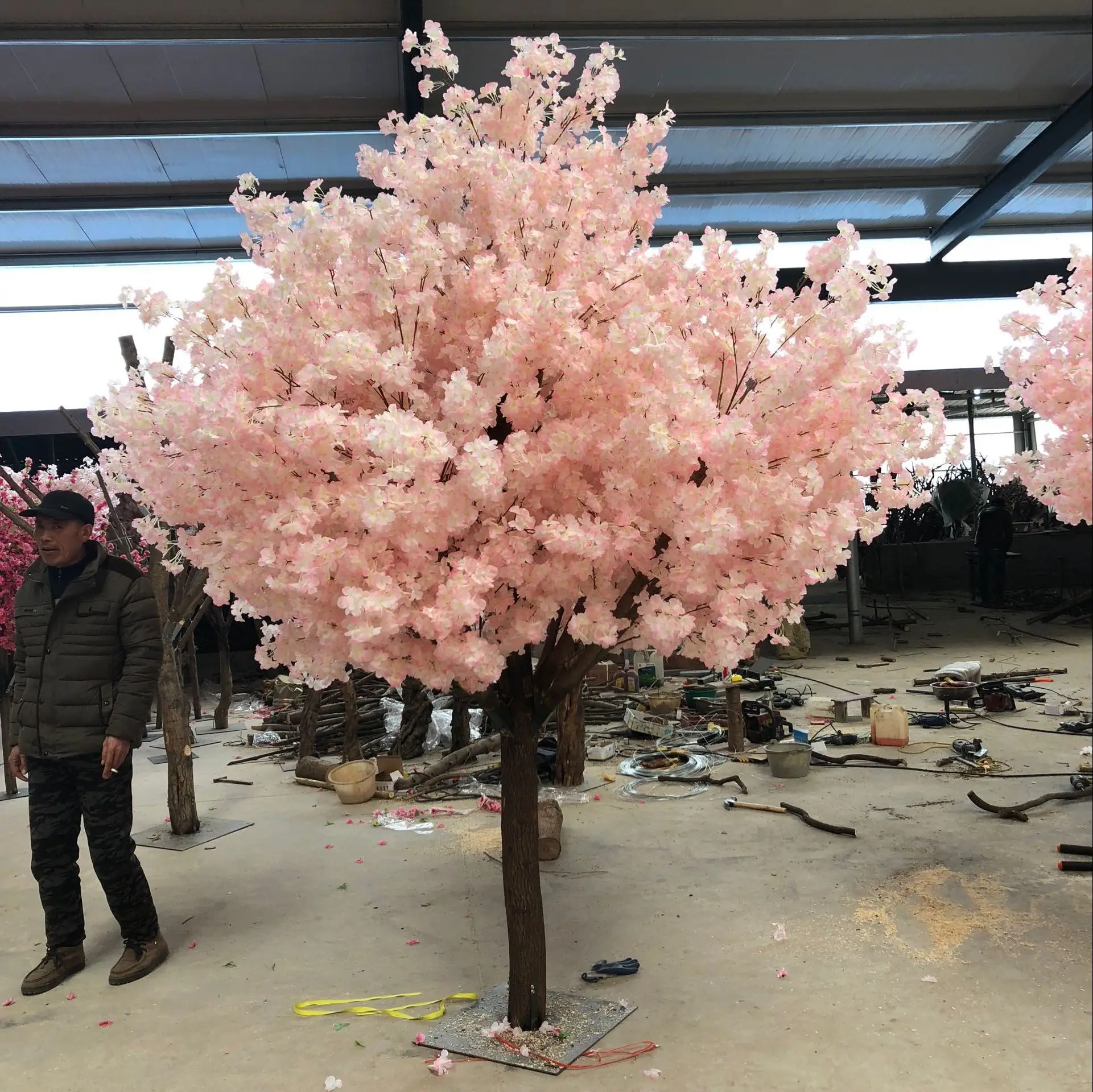 Garden Pear-Shaped Peach Blossom Interior Decoration Fake Trees Hall Shopping Mall Art Gallery