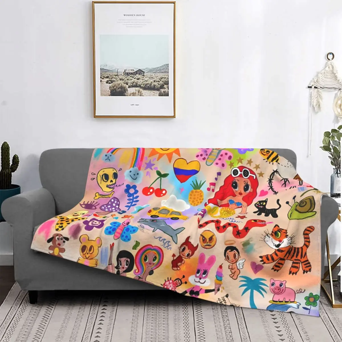 

Manana Sera Bonito Karol G Blankets Fleece Textile Decor Portable Super Soft Throw Blankets for Home Couch Bedspread