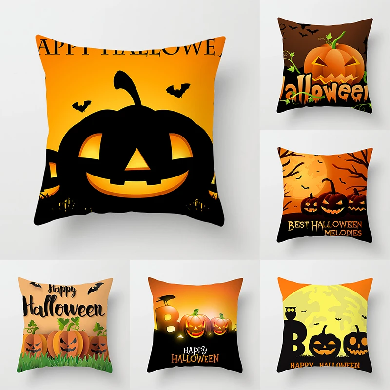 

Alphabet Pumpkin Throw Pillow Cover Halloween Theme Sofa Chair Bed Cushion Home Decor