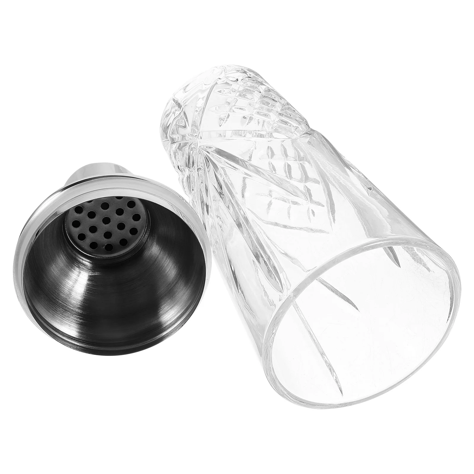 

Glass Cocktail Shaker Clear Drink Shaker Stainless Steel Lid Cocktail Mixer Suitable for Milk Tea Wine Bar Party Mixing Cup