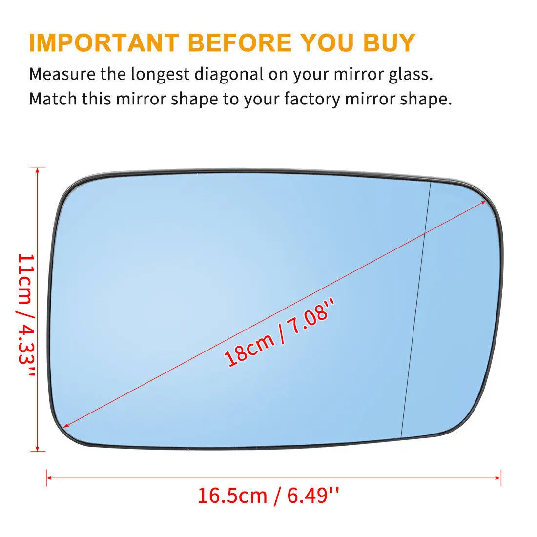 For BMW E46 3-Series 1999-2006 E65 E66 E67 7-Series 2001-2008 1x Left Right Rear View Lens Split Mirror Heated Glass Rearview