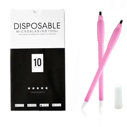 10pcs/box Disposable Microblading Eyebrow Pen With 18U Blade Sterilize Manual Pen Hand Tool For Semi Permanent Makeup Eyebrow