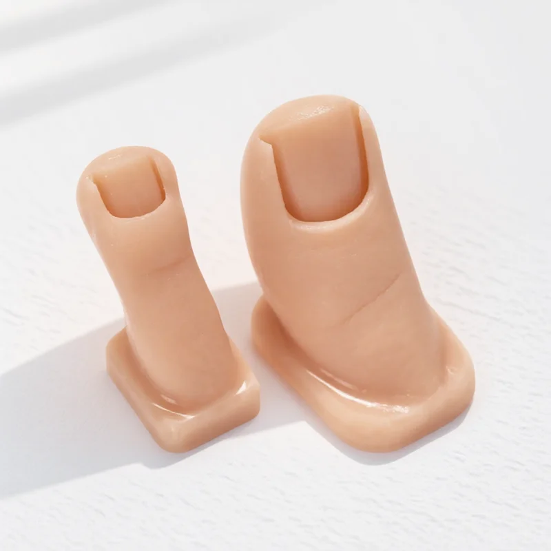 

2pcs Silicone Practice Fingers For Acrylic Nails Soft Training Flexible Mannequin Finger Realistic Toe Nail Art Carving