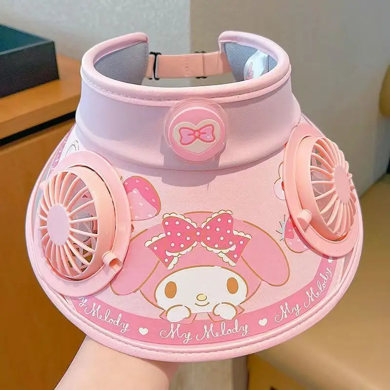 

Sanrio Kity Fan Sunscreen Wide-brimmed Hat for Summer Large Brimmed Sun Hat Kuromi