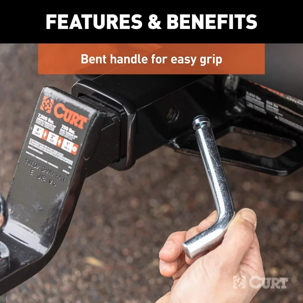 Pasador y clip de enganche de remolque de 5/8 de pulgada con cabezal ranurado, se adapta al receptor de 2 pulgadas para un remolque seguro