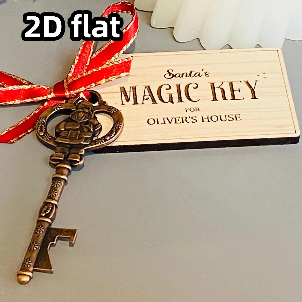 Kunci Ajaib Santa – Label Natal yang Dipersonalisasi – Kunci Logam Sinterklas – Hadiah Sempurna untuk Isi Kaus Kaki Natal dan Kotak Hadiah Malam Natal