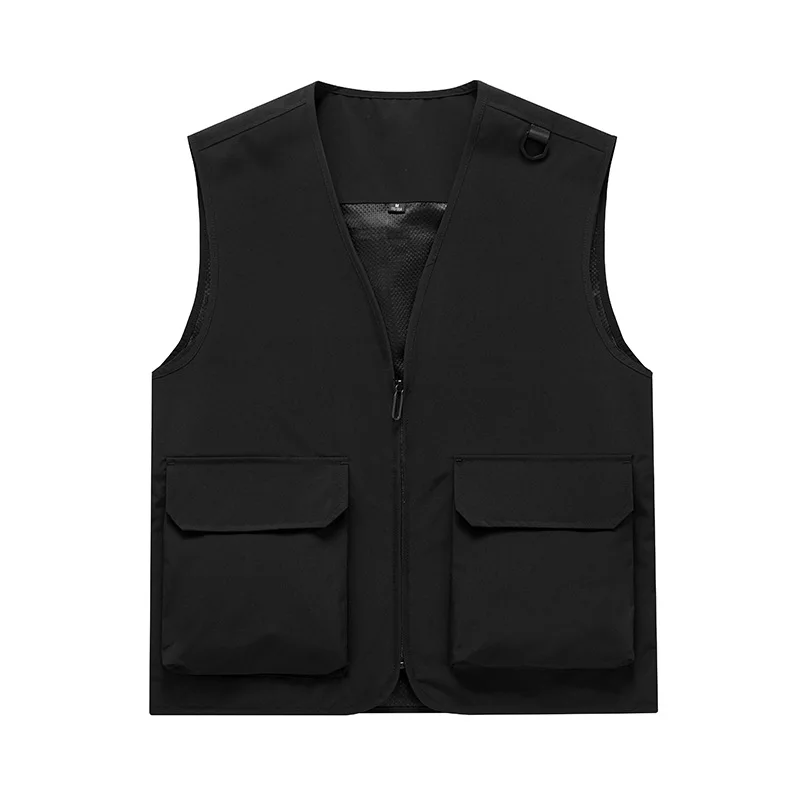 

New Summer Men Mesh Outdoor Advertising Clothing Vests Coats Sleeveless Jackets Men Thin Breathable Quick-drying Waistcoats 6XL