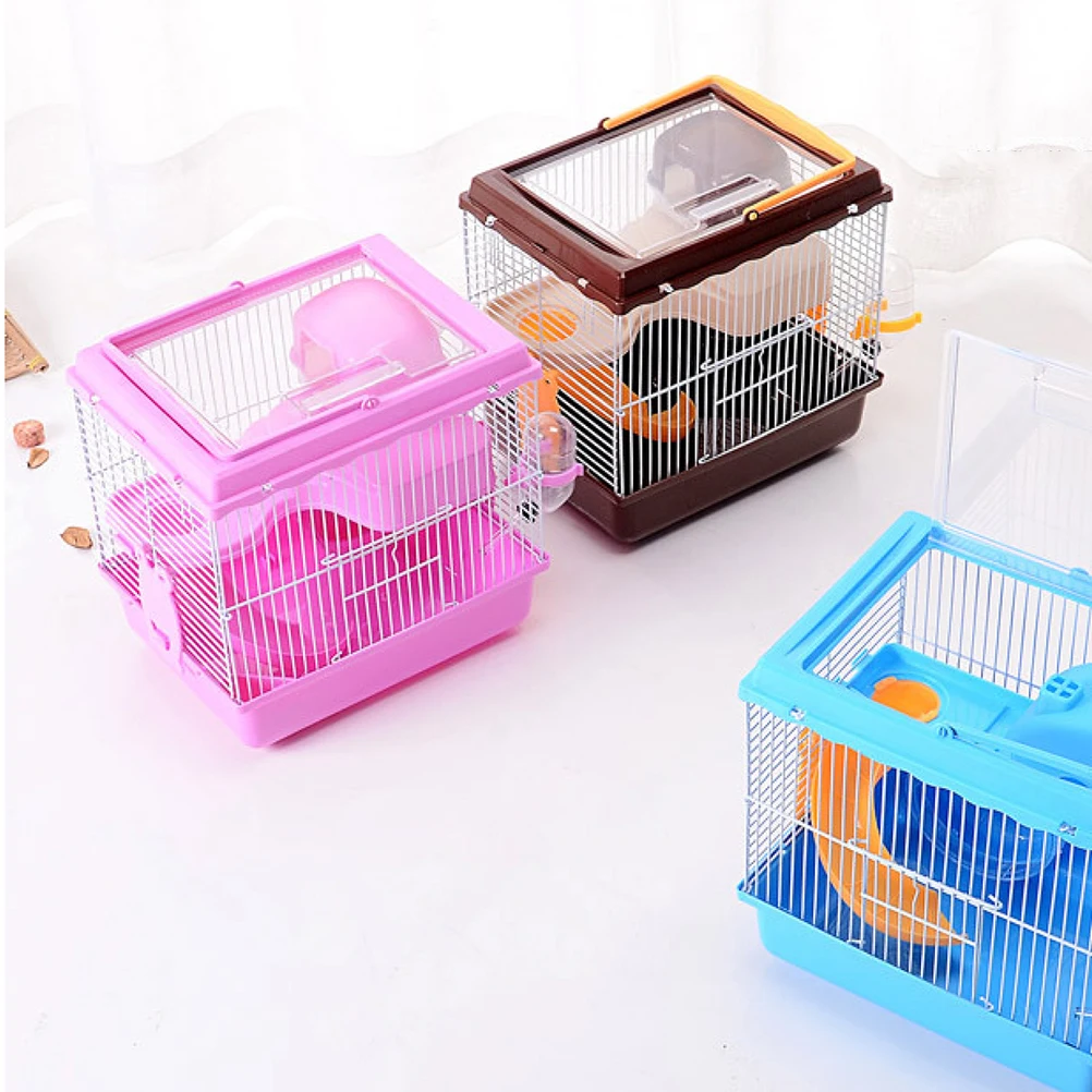 

Luxury Multifunctional Hamster Transparent Pet House With Water Jug Running Wheel Small Animal Cage For Chinchilla
