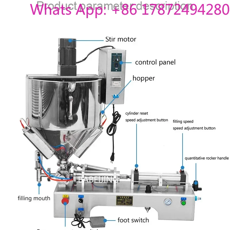 

Customized Single-head Paste Filling Machine With Deluxe Heated tank and Mixing System