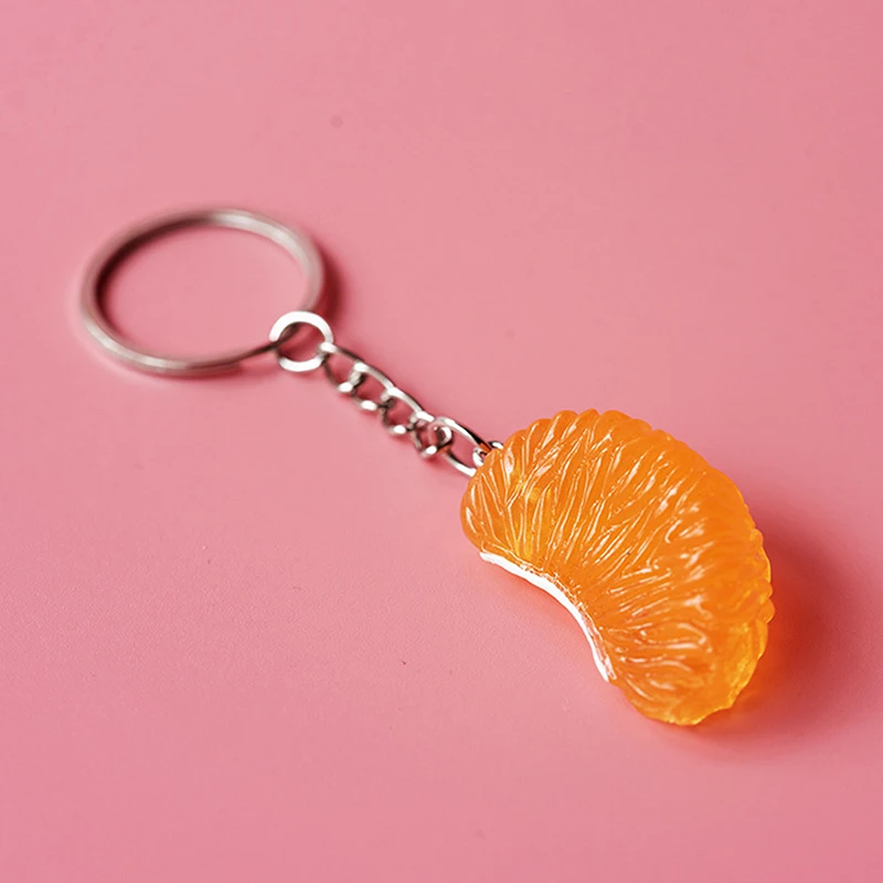 Cartoon Simulatie Oranje Sleutelhanger Eenvoudig Fruit Sleutelhanger Sleutel Charme Oortelefoon Opknoping Decoratie Tas Hanger Geschenken