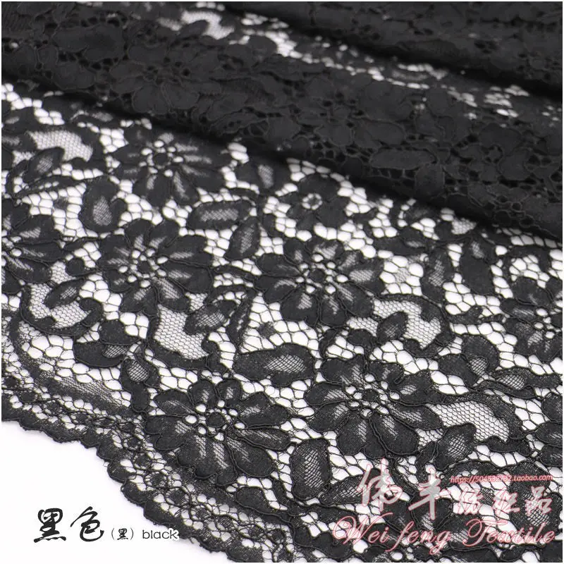 Wavy Lace Fabric Per Meter for Upholstery Wedding Dress Coat Skirts Diy Sewing Hollow Out Cloth Breathable Flower Gray Black Red