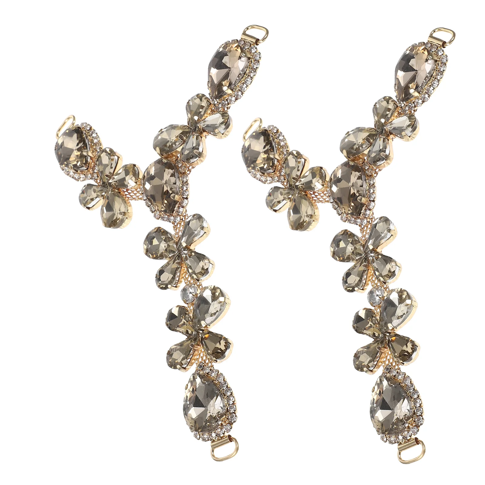 

2pcs Beach Shoes Decorative Chains Elegant Alloy Pendants Detachable Rhinestone Toe Charms Boot Chains for Women NonSlip Sandal