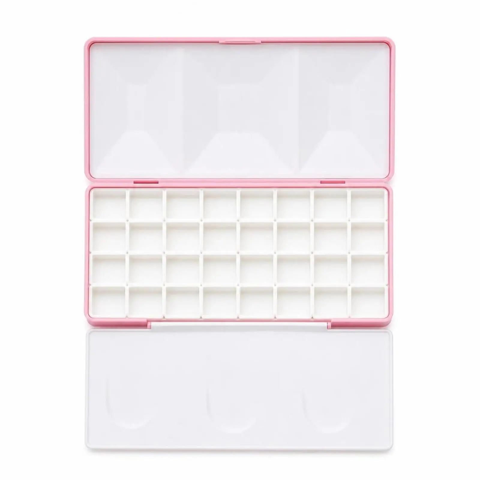 Attractive Storage Case Hard-Shell Palette with Attractive Pans Empty Watercolor Palette 32-Compartment Paint Box Portable
