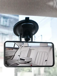 Car Interior Rear View Mirror Adjustable Shatterproof Adjustable Car Mirror 360 Degrees Rotatable Child Observation Mirror