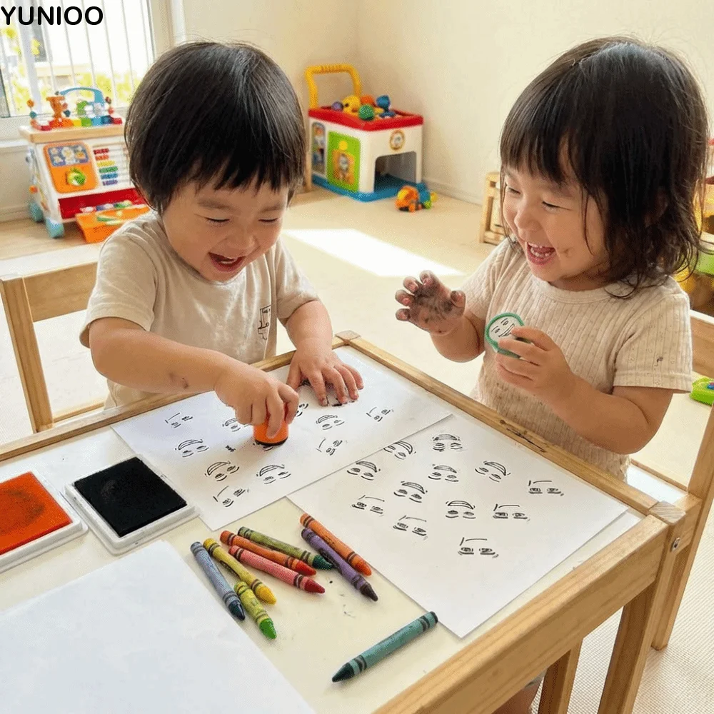 

Многоразовые забавные штампы с выражениями, быстросохнущие, простой дизайн, мультяшные штампы, креативные комбинированные штампы, штампы с нажимным механизмом, детская игрушка