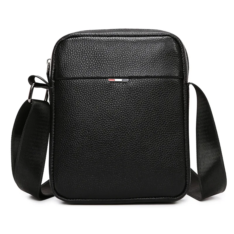 Leather large-capacity men's single-shoulder bag, top layer cowhide waterproof crossbody single-shoulder bag
