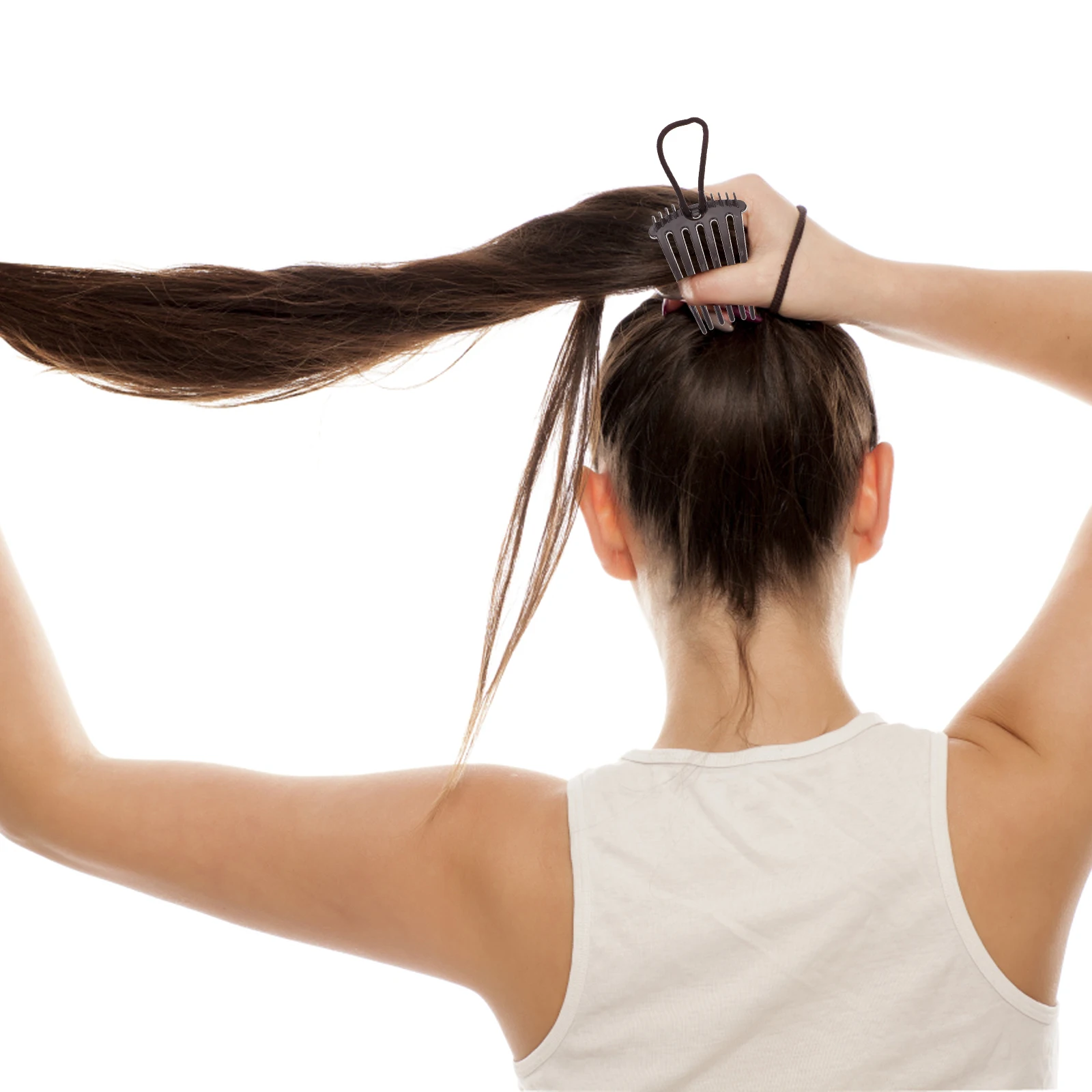 

4pcs Ponytail Hair Comb Plastic Curly Accessories Fountain Headpiece Women Elegant Pearl Design Everyday Wedding