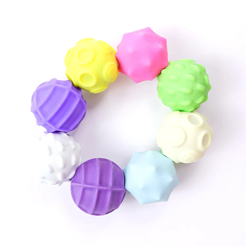 Conjunto de 4, bolas magnéticas texturizadas de silicone, bolas de silicone elásticas magnéticas de brinquedo de descompressão