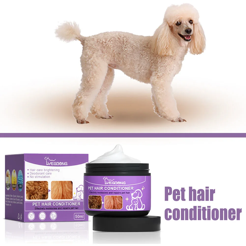 50ml Non-Knotted Pet Hair Care Cream Moisturizes Care Pet Hair Conditioner Dry Skin Pet Hair Conditioner for Pet Fur Hair Dogs