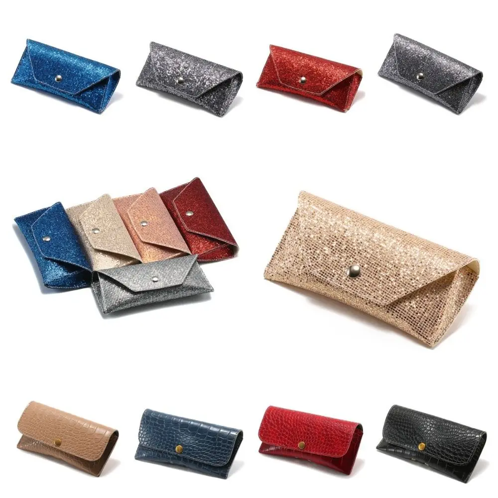 Bling Sequin PU Leather Glasses Bag Korean Style Waterproof Sunglasses Organize Eyewear Protector Case Glasses Storage Bag